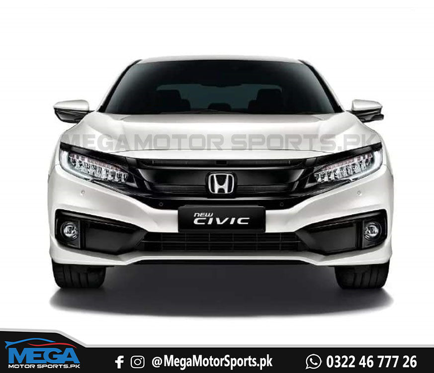 Honda Civic X  Front US Facelift Bumper With Piano Black Trims