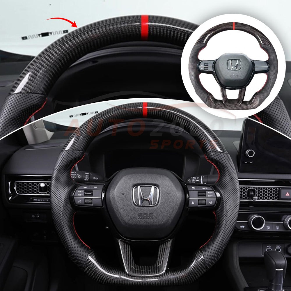 Honda Civic 11th Gen Carbon Fiber Steering Wheel Trims For 2022 2023