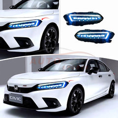 Civic Audi Style LED Headlights 2022 2023 2024
