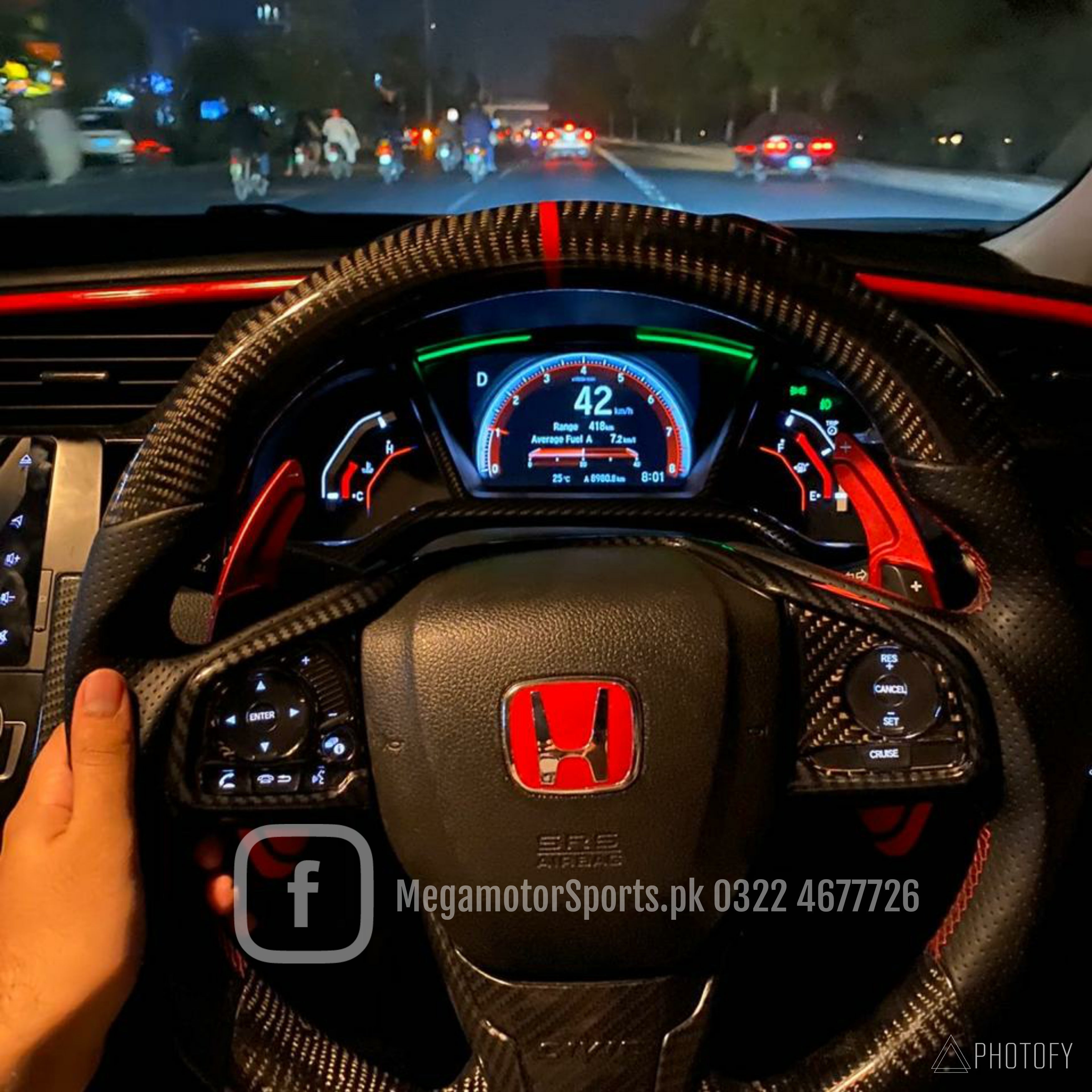 Civic X Red Paddle Shifts Extension For Steering Wheel