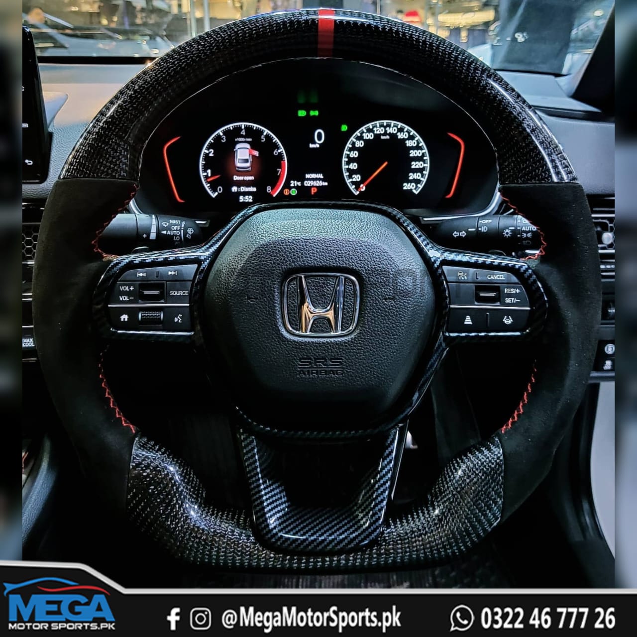 Honda Civic 2022 Carbon Fiber Steering Wheel For 11th Generation 2022 2023