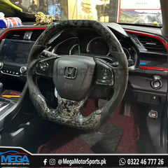 Civic X Steering Logo Carbon Fiber / Reborn / Rebirth /  Civic-City 2022 / HRV