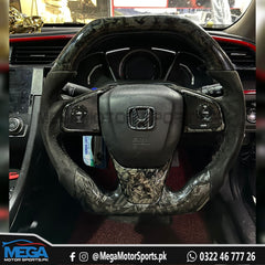 Civic X Steering Logo Carbon Fiber / Reborn / Rebirth /  Civic-City 2022 / HRV