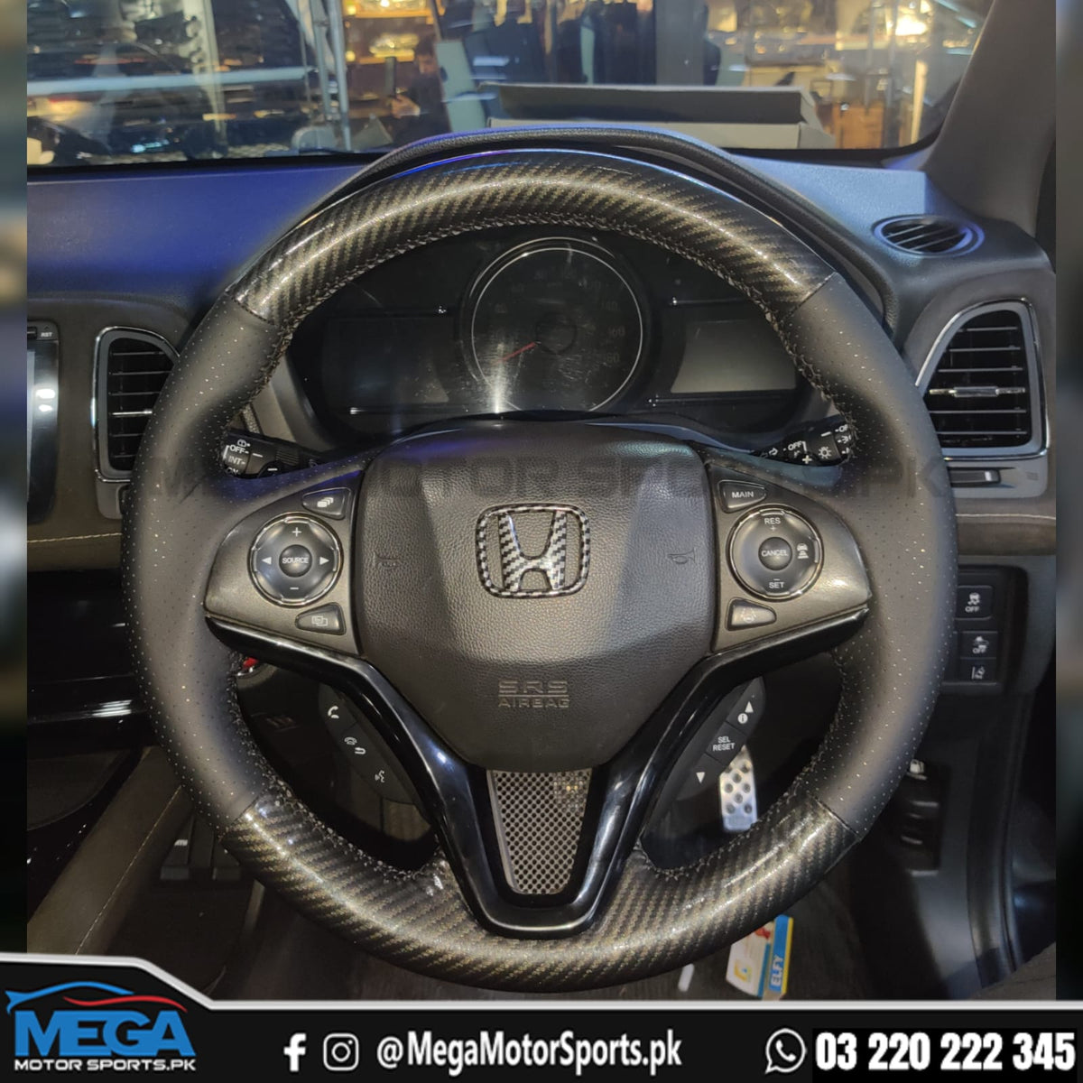 Honda Vezel Carbon Fiber Steering Leather Cover