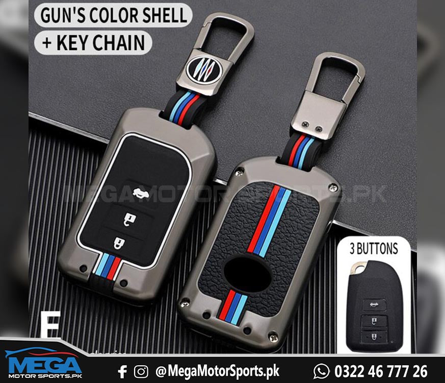 Toyota Yaris 3 Button Metal Key Fob / Key Cover For 2020 2021 2022