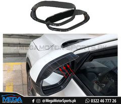 Honda Civic X  Rain Visor Side Mirror Carbon Fiber Trim 2016-2021