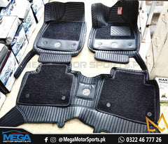 MG HS Black 10D Floor Matts with Black Grass For Models 2020 2021