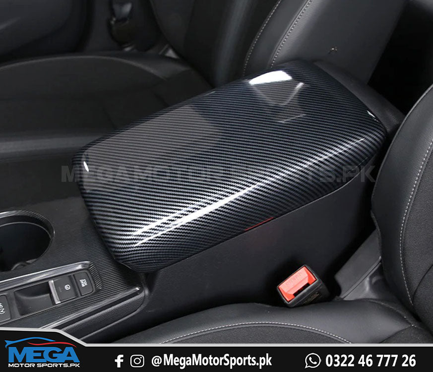 Honda Civic 2022 Carbon Fiber Center Armrest Cover Trim For 11th Generation 2022 2023 