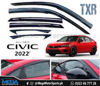 Honda Civic 2022 TXR Air Press / Sun Visor with Chrome Strip For 11th Gen