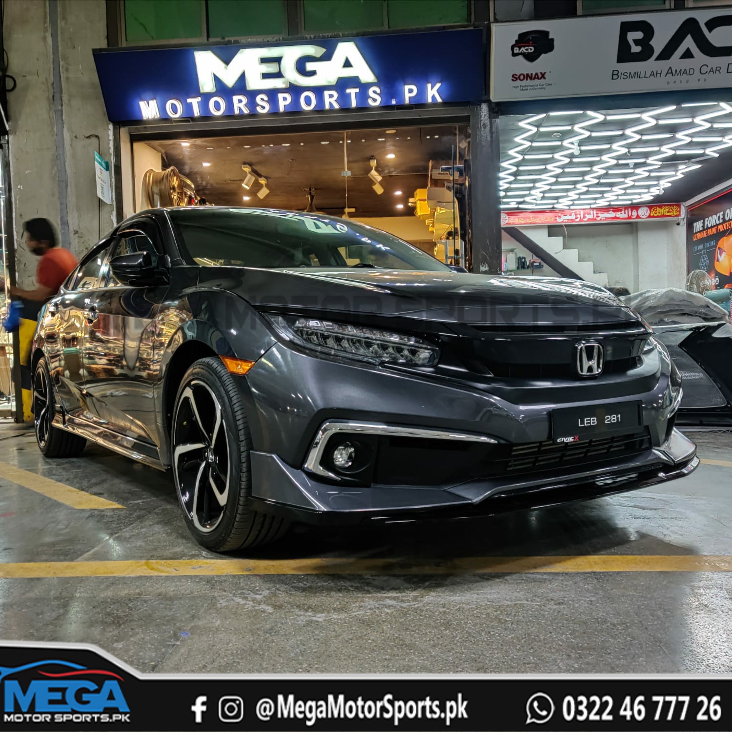 Civic X Facelift Front Bumper Mugen Lip Body kit - Model 2016 - 2020