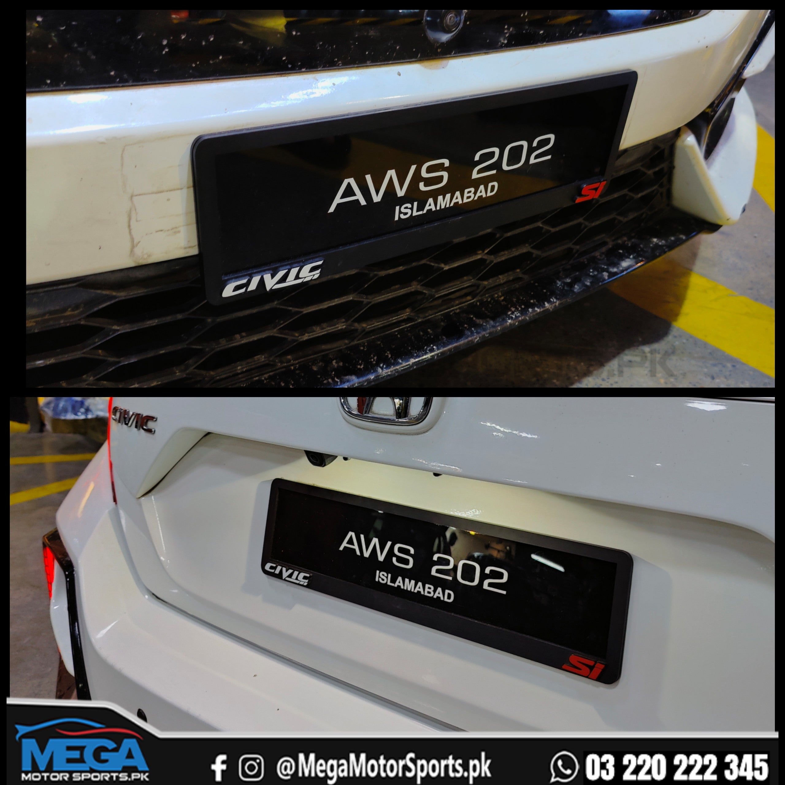 Civic X Number Plate SI / Type R / HONDA / PRL / RS