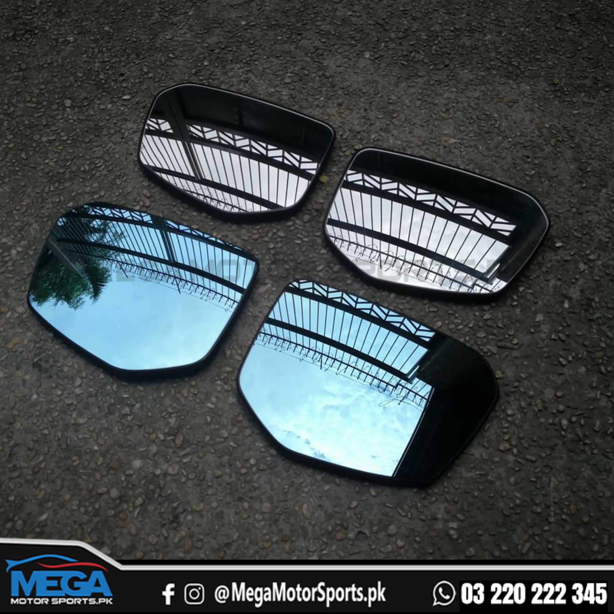 Toyota Fortuner Wide Angle LED Blue Side Mirrors 2017 - 2023