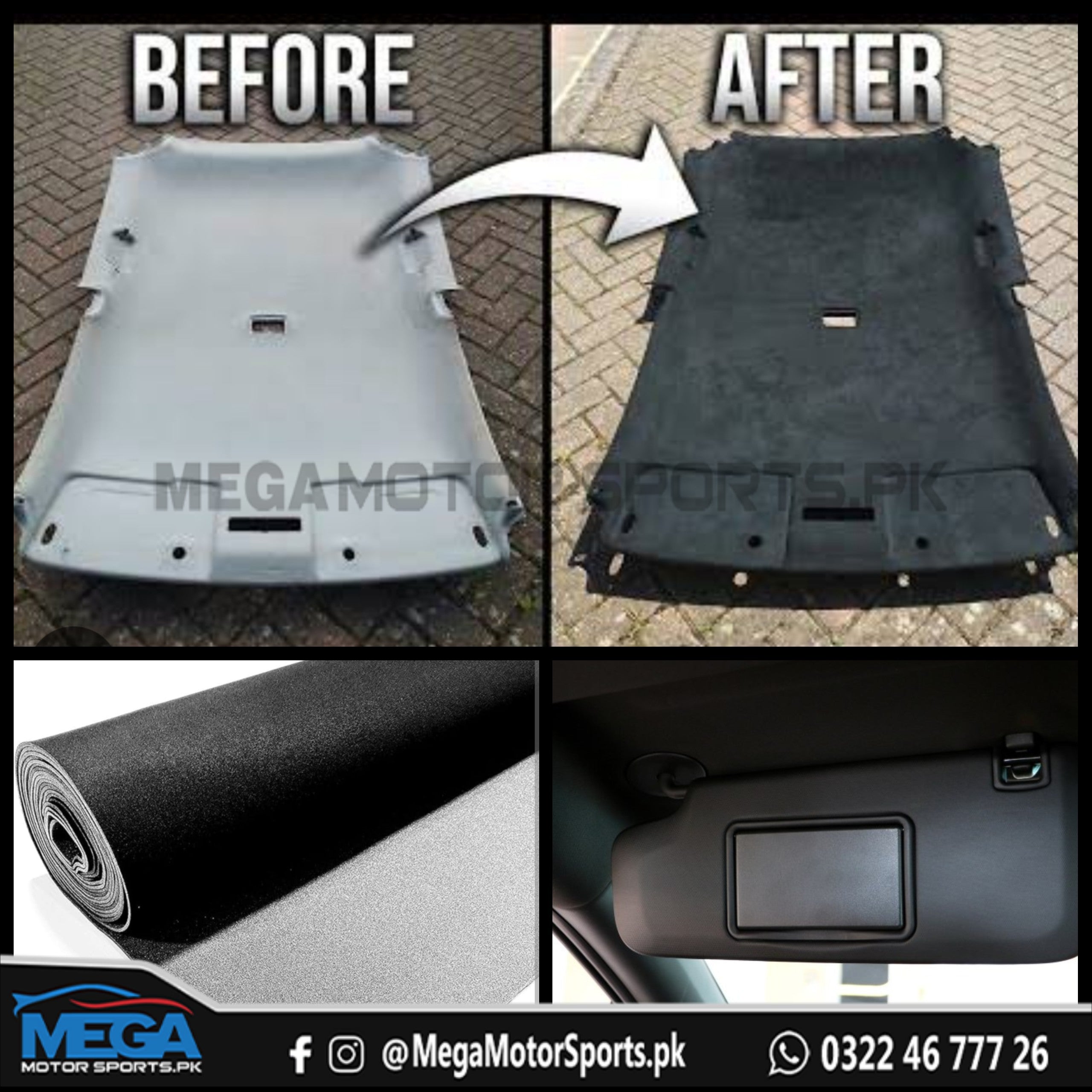Honda Civic X Black Roof Headliner & Interior Parts