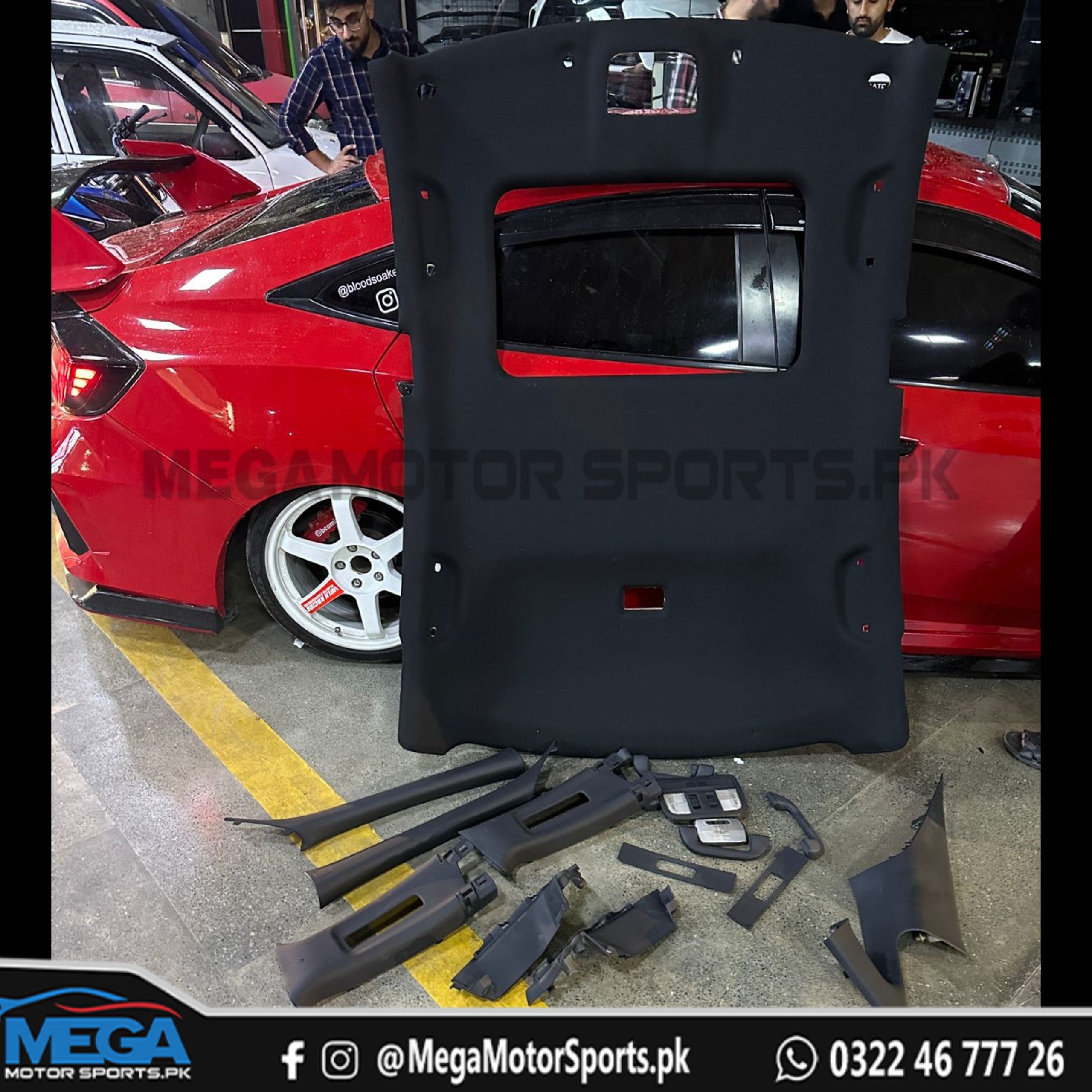 Honda Civic X Black Roof Headliner & Interior Parts