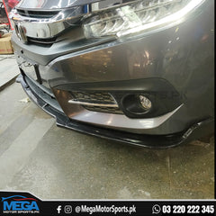 Honda Civic X Front Bumper Carbon Fiber Splitter - 1 Piece - 2016+