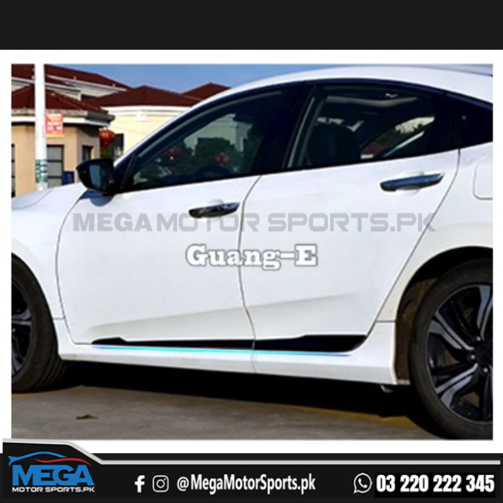 Honda Civic X  Door Lower Gloss Black Moulding  2016 - 2020