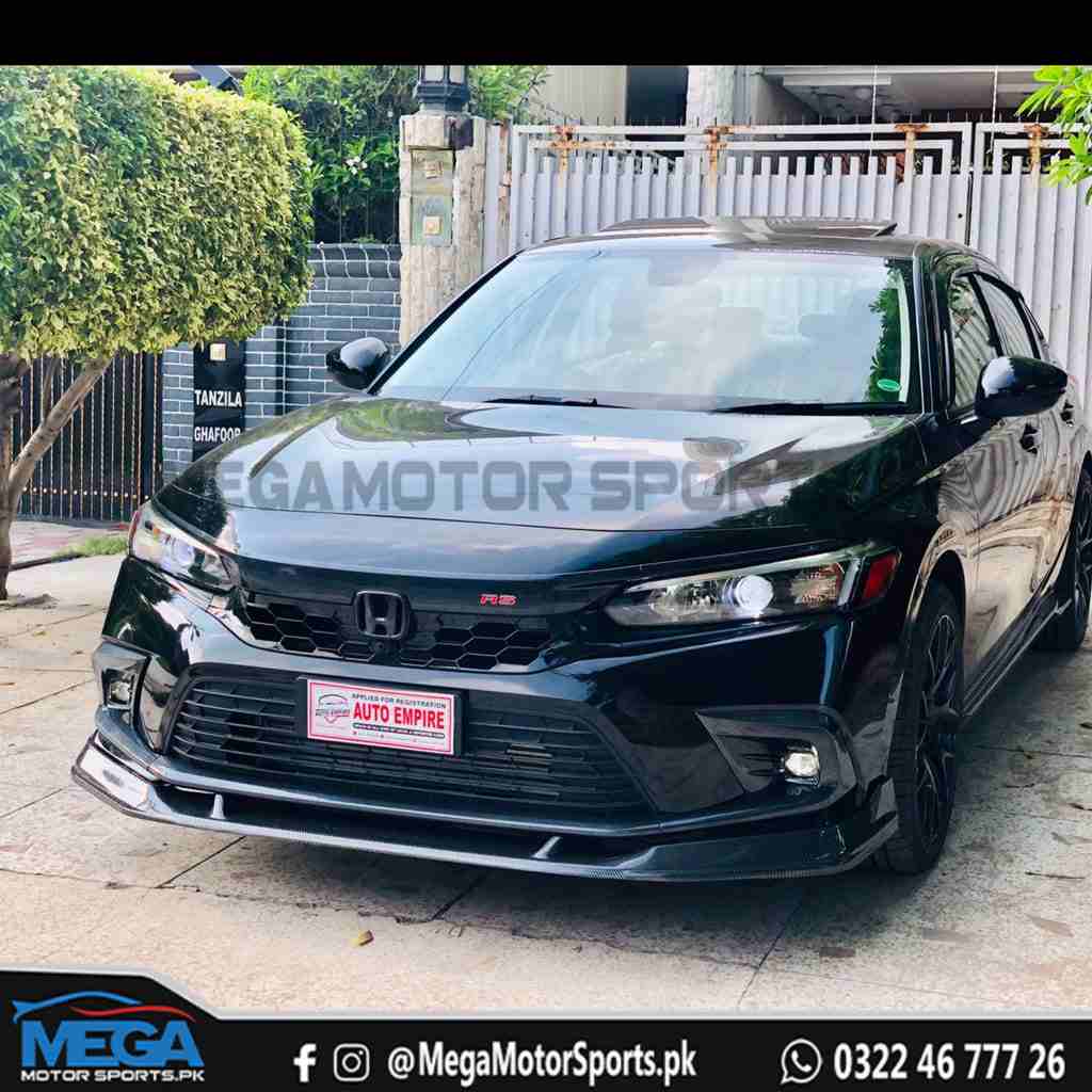 Honda Civic Voltex Carbon Fiber Front Lip Splitter For 11th Gen 2022 2023