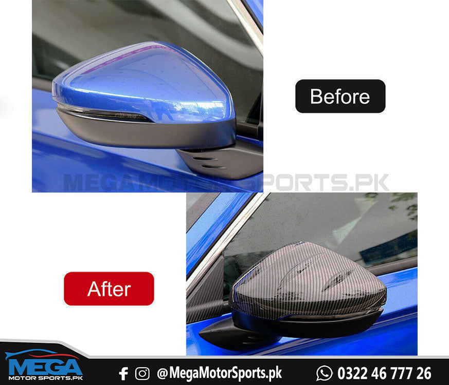 Honda Civic 2022 Carbon Fiber Door Side Mirror Covers V1