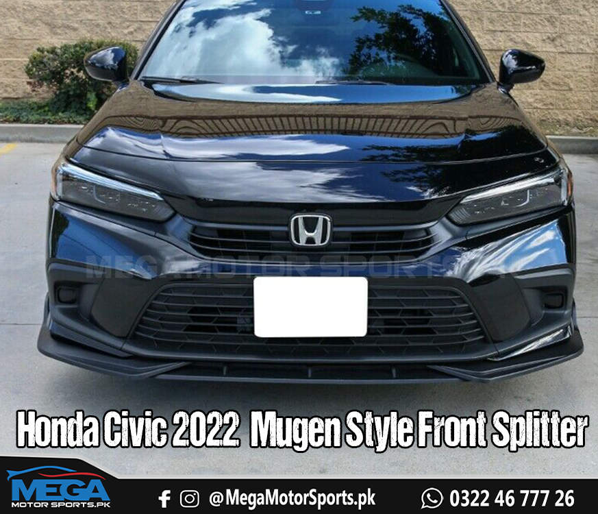 Honda Civic 2022 Type R Style Matt Black Front Bumper Lip Splitter For 11th Gen 2022 2023