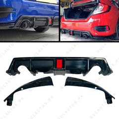 Honda Civic X Carbon Fiber Lip Diffuser - 3 Pcs - LED
