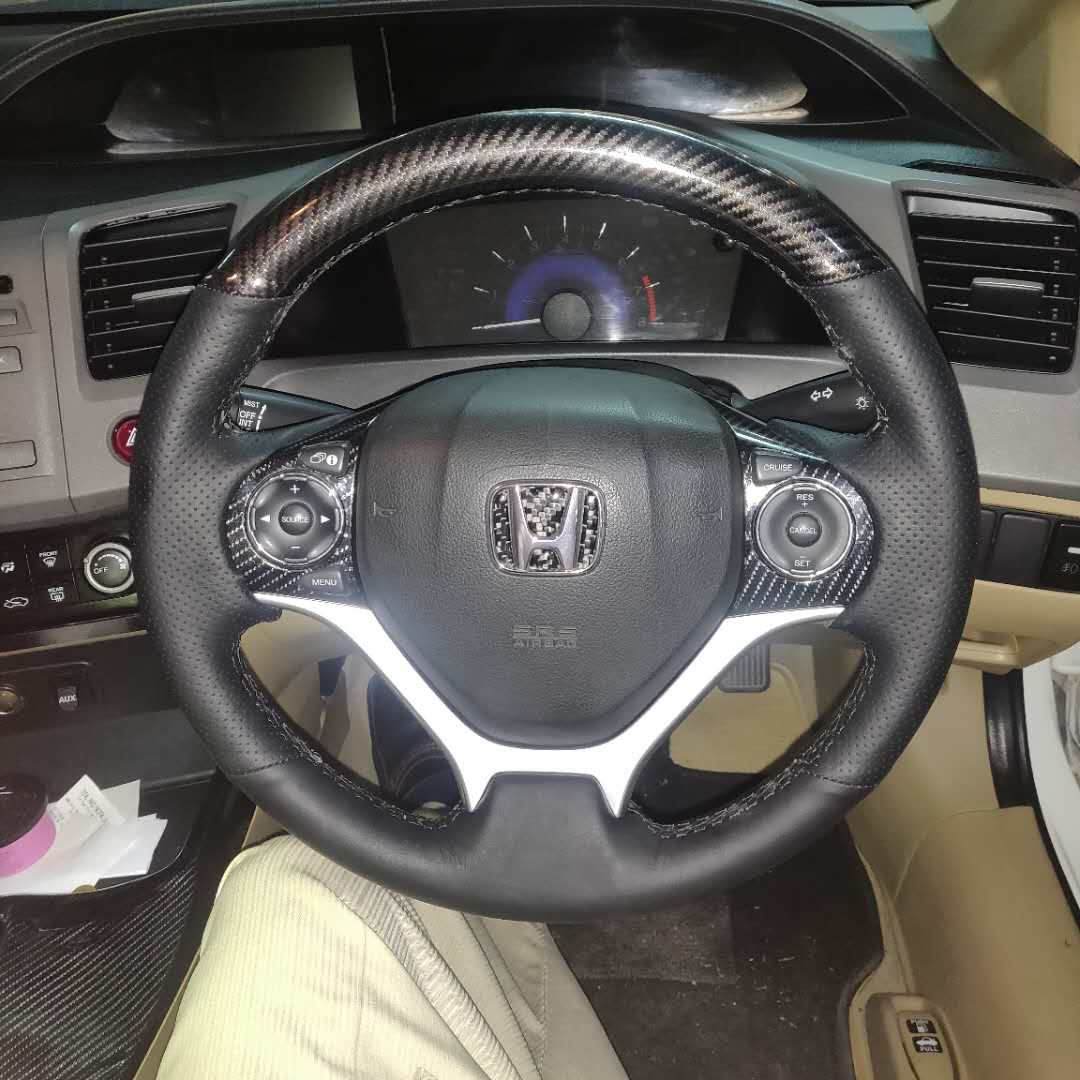 Honda Civic Rebirth Carbon Fiber Leather Steering Cover