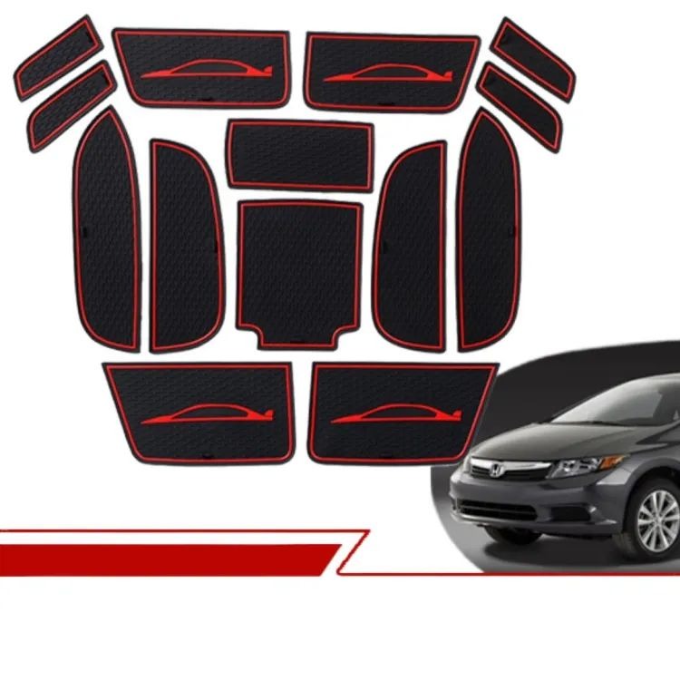 Civic Rebirth Red Non Slip Interior Matts  2013 - 2015