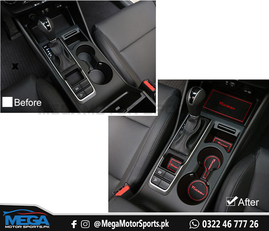 Hyundai Tucson Anti Slip Red Interior Mats For 2020 2021 2022