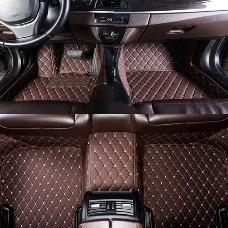 Toyota Land Cruiser Fj200 9D Floor Mats Horizontal Stitch Coffee With Coffee Grass