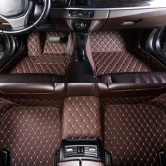 Toyota Land Cruiser Fj200 9D Floor Mats Horizontal Stitch Coffee With Coffee Grass