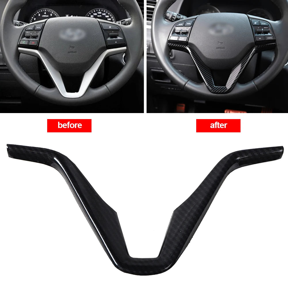 Hyundai Tucson Steering Wheel Carbon Fiber Trim For 2020 2021