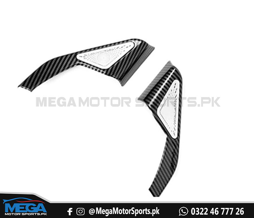 Honda Civic 2022 Carbon Fiber Door Tweeter Trims For 11th Generation