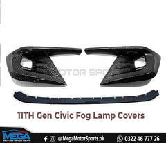 Honda Civic 2022 Carbon Fiber Fog Lamps Covers For 11th Generation Civic 2022 2023