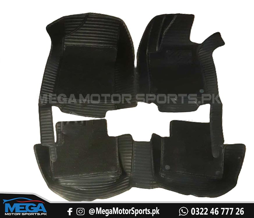 Toyota Corolla 9D Black Horizontal Floor Mats For 2017 2018 2019 2020 2021