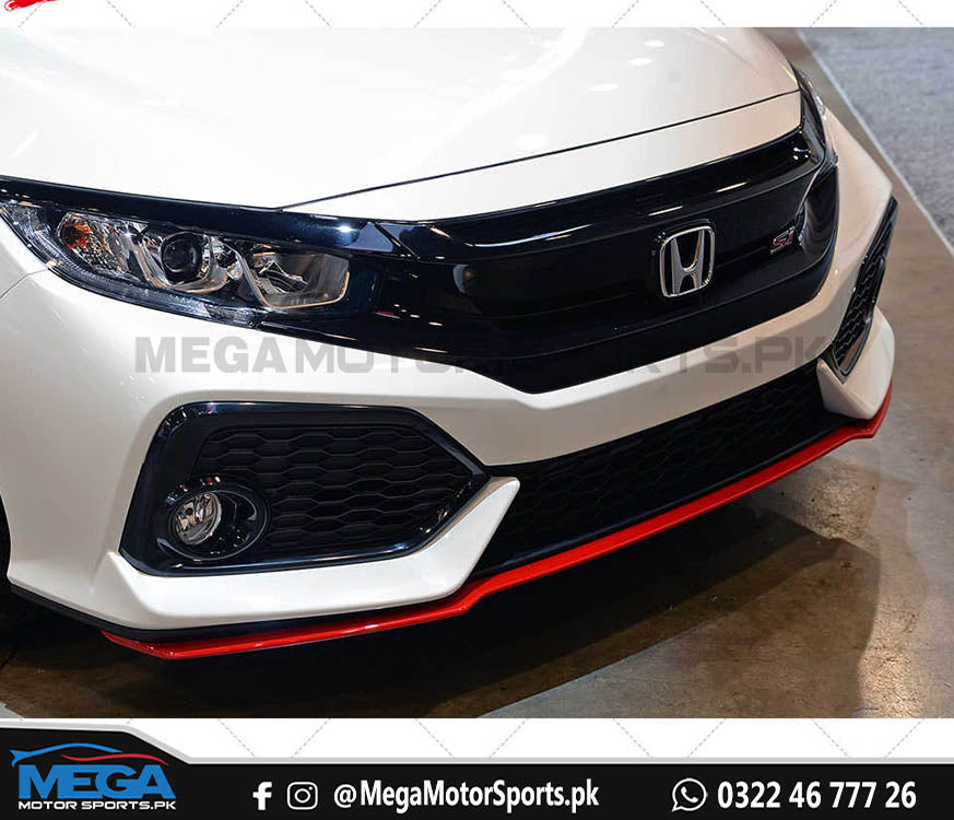 Honda Civic Red Si Splitter For Si Front Bumper