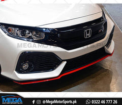 Honda Civic Red Si Splitter For Si Front Bumper