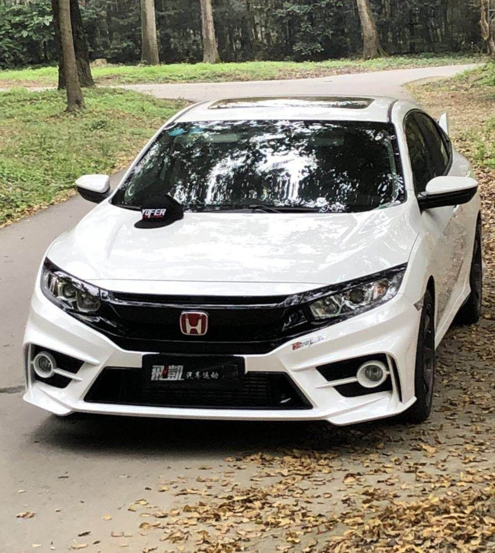 Honda Civic X  Front US Facelift Bumper With Chrome Trims