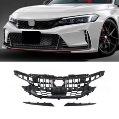 Honda Civic 2022 Carbon Fiber Front Grill Lower Trims 3 Pcs 2022 2023