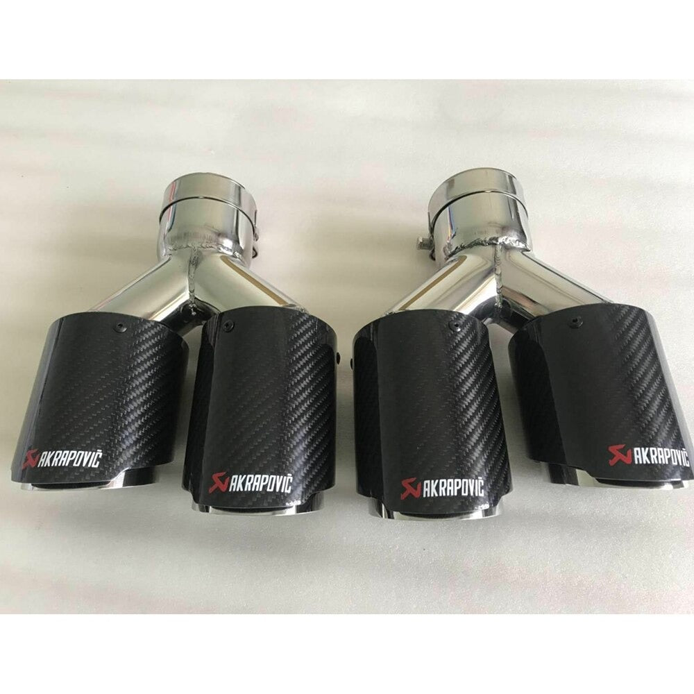 Akrapovic Dual Exhaust Tips Carbon + Gloss Black