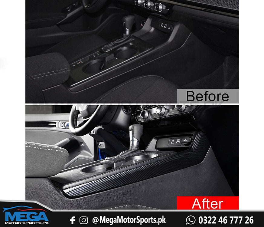 Honda Civic 2022 Carbon Fiber Gear Panel Side Trims For 11th Generation 2022 2023