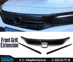 Honda Civic 2022 Carbon Fiber Front Grill Extension 3 pcs For 11th Generation 2022 2023