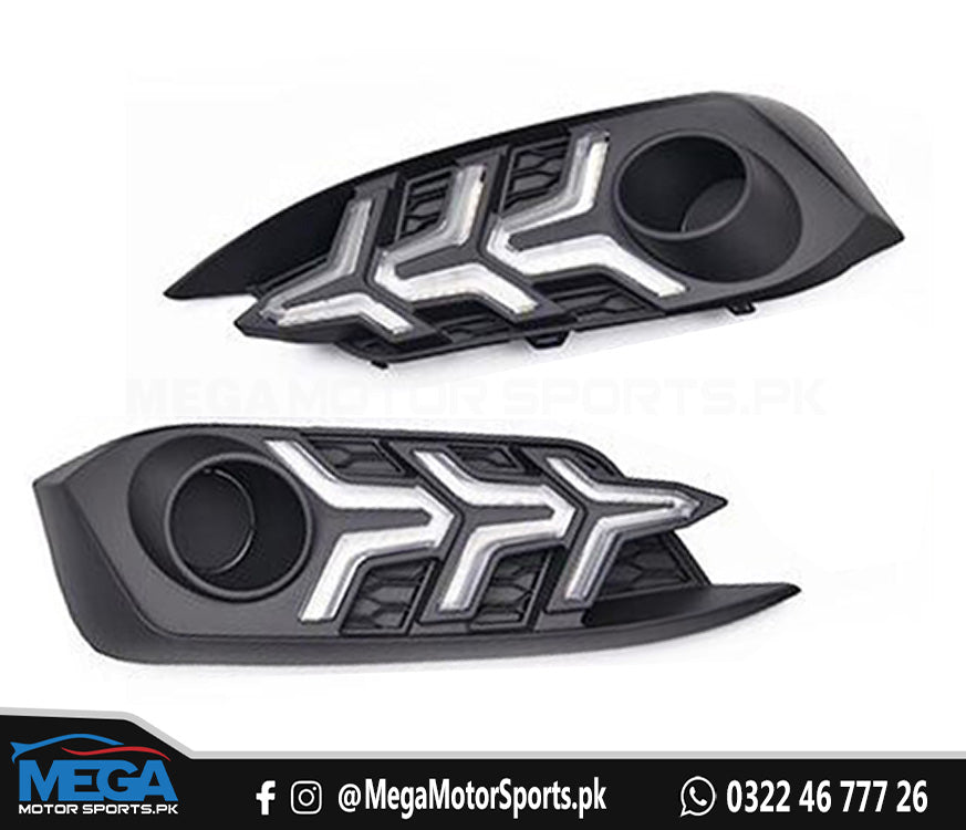 Honda Civic X Fog Lamps DRL Cover Arrow Style 2016-2020