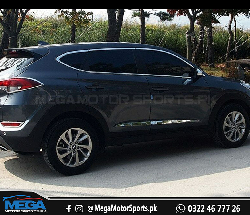 Hyundai Tucson Full Chrome Window Trims - Weather Strips For Models 2020 2021