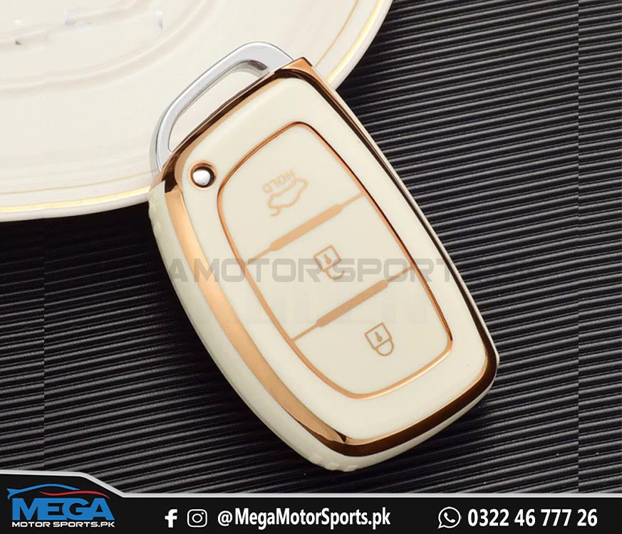 Hyundai Elantra TPU White Key Fob / Key Cover For 2020 2021 2022