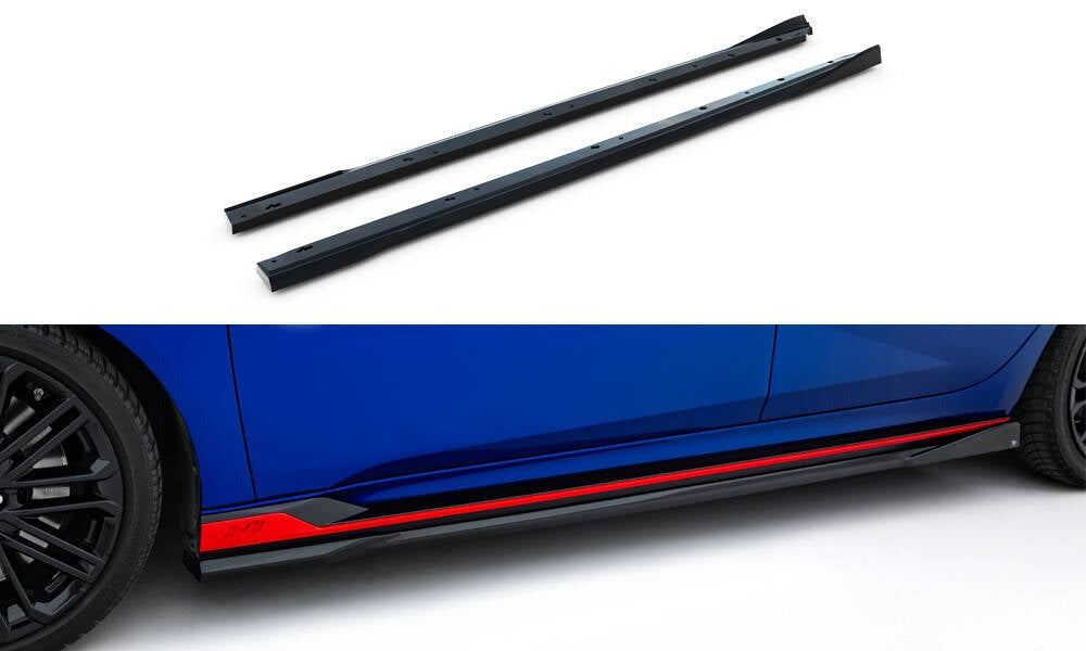 Hyundai Elantra Glossy Black Side Splitters For 2020 - 2024