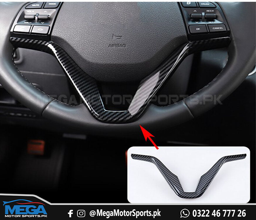 Hyundai Tucson Steering Wheel Carbon Fiber Trim For 2020 2021
