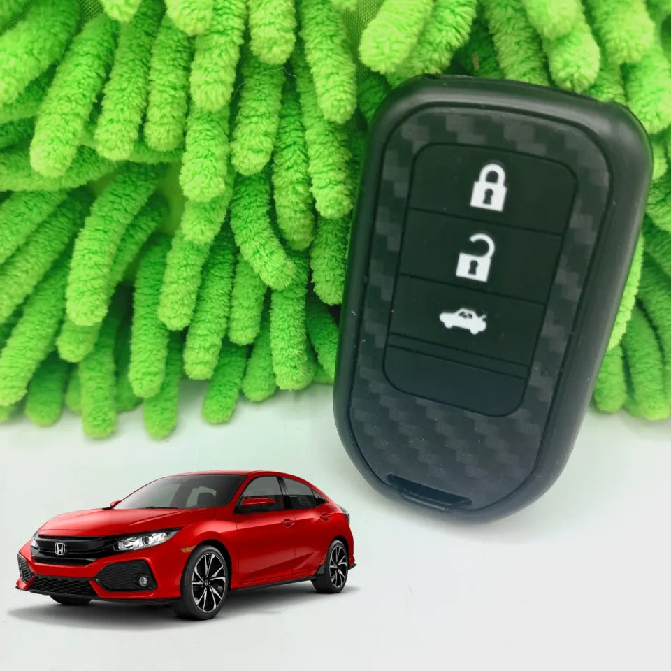Civic 2022 3 Button Carbon Fiber Key Fob Cover For 11th Gen