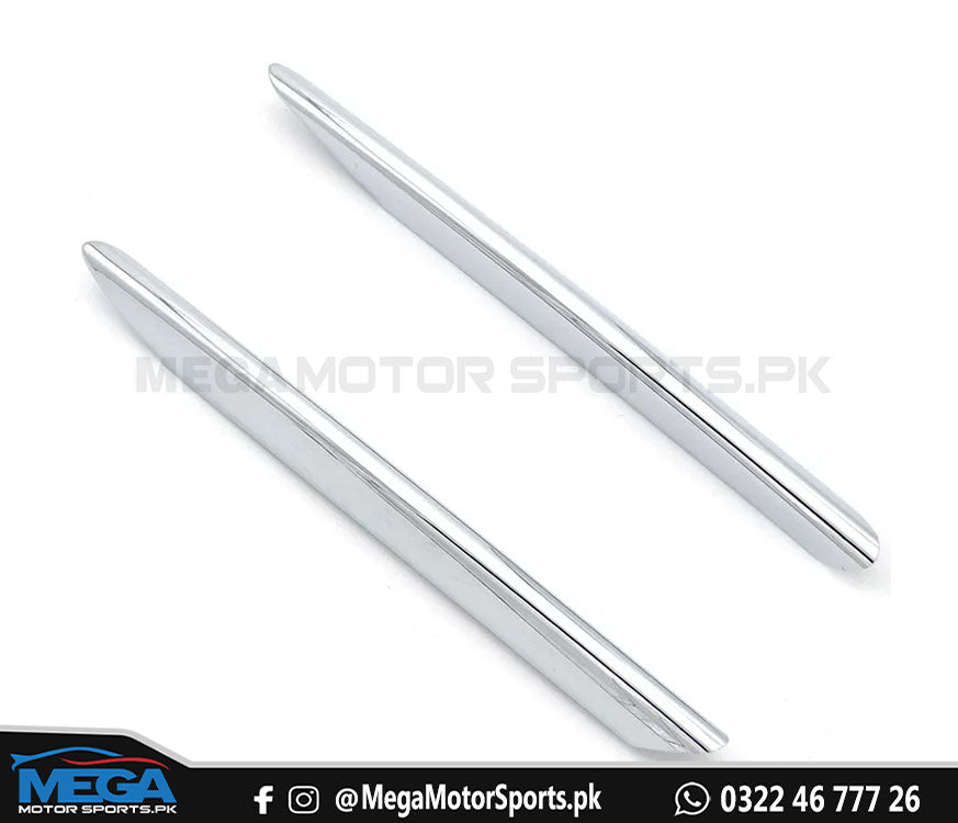 Civic X Front Fog Light Chrome Trims - Facelift Bumper Chrome - 2016+
