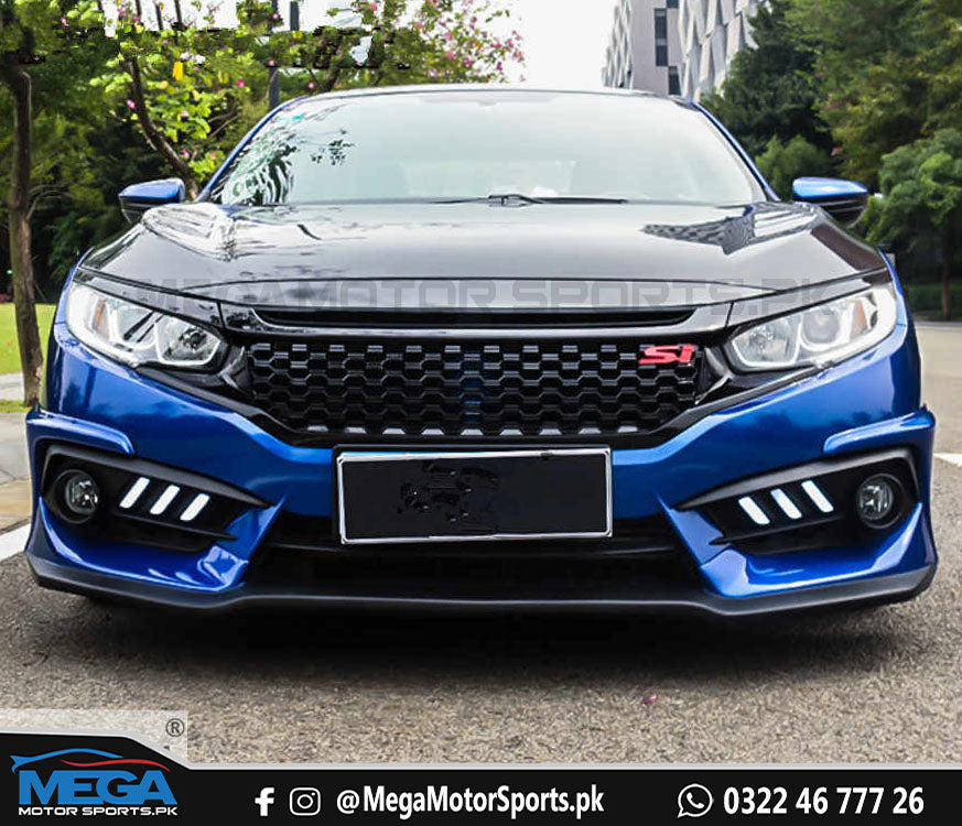 Honda Civic X  Piano Black Mesh Si Grill 2016-2021