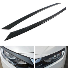 Honda Civic X Gloss Black Headlight Eyebrows Cover For 2016 - 2021