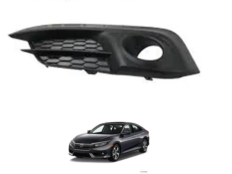 Honda Civic X Front Bumper Fog Cover - Right - For 2016 - 2021